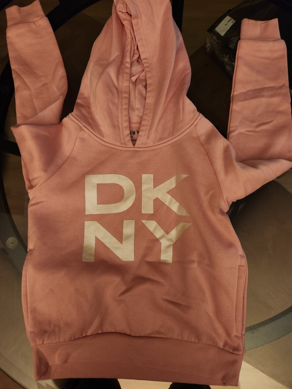 DKNY Rose Pink Logo Pullover Hoodie